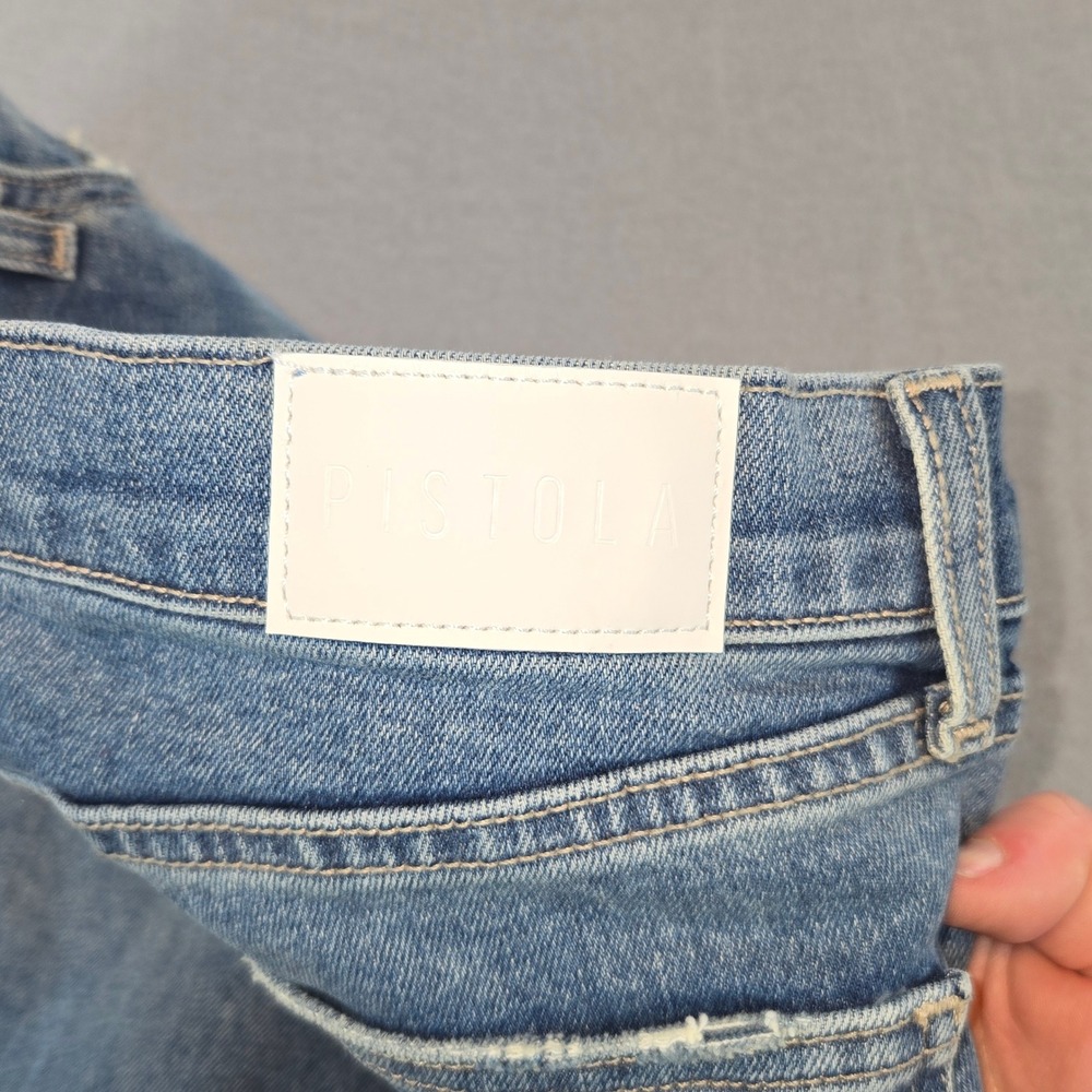 Pistola Flare Jeans Women 30 Blue High Rise Distressed Raw Hem P00016088SJ‎ - Picture 6 of 11